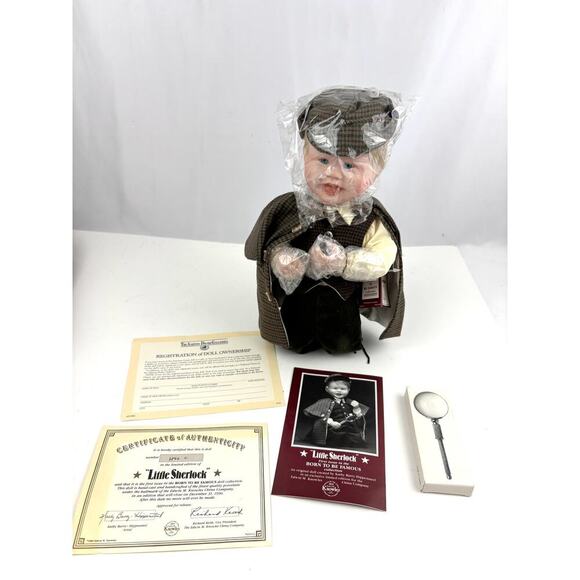 VTG Ashton Drake Porcelain Doll Little Sherlock Born to be Famous 1989 1st Issue - Picture 1 of 16